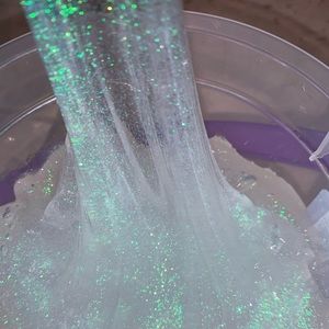 Clear opal glitter slime